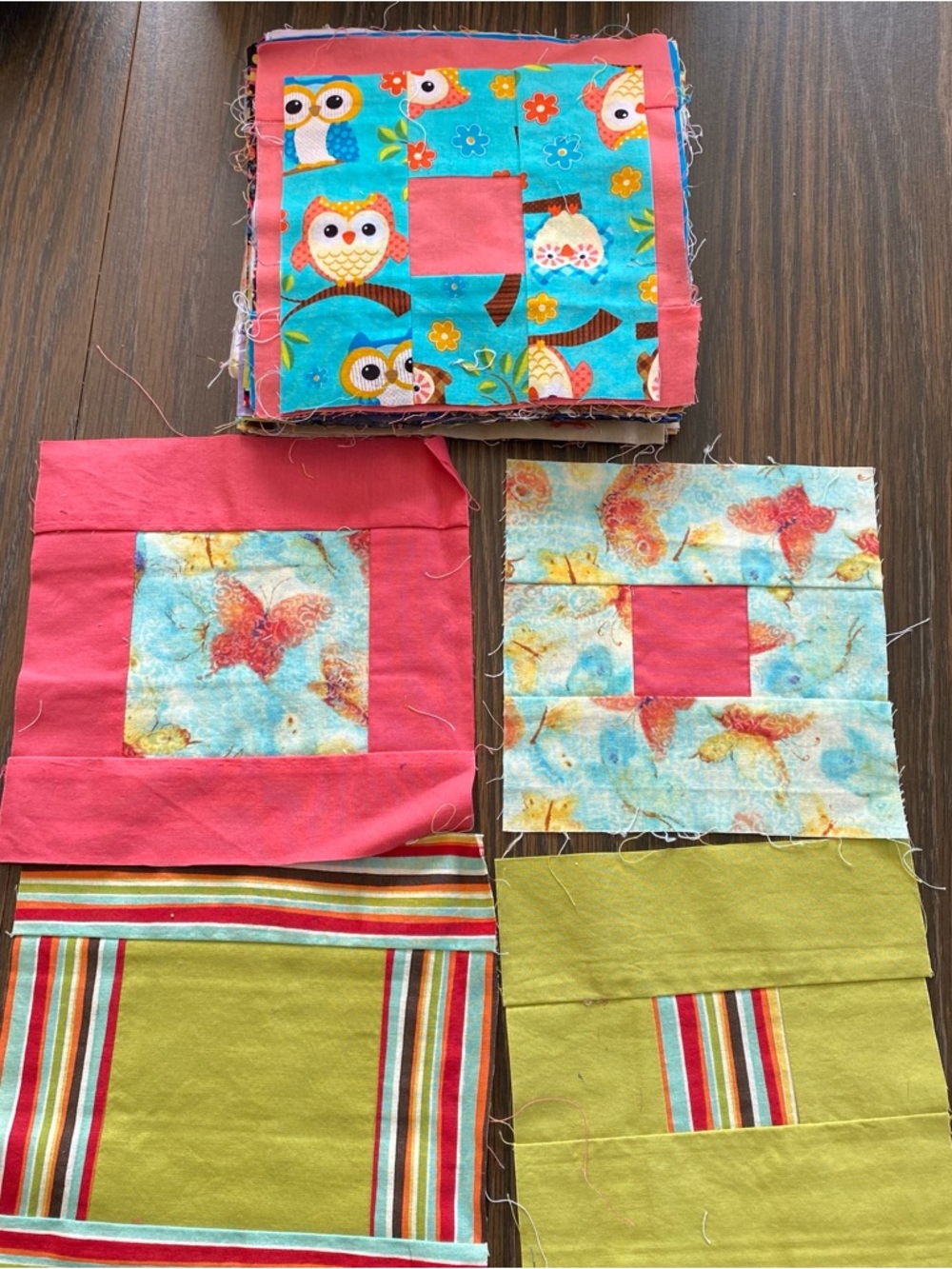 39 Pre-sewn Quilt Squares in Different Designs from Estate Sale